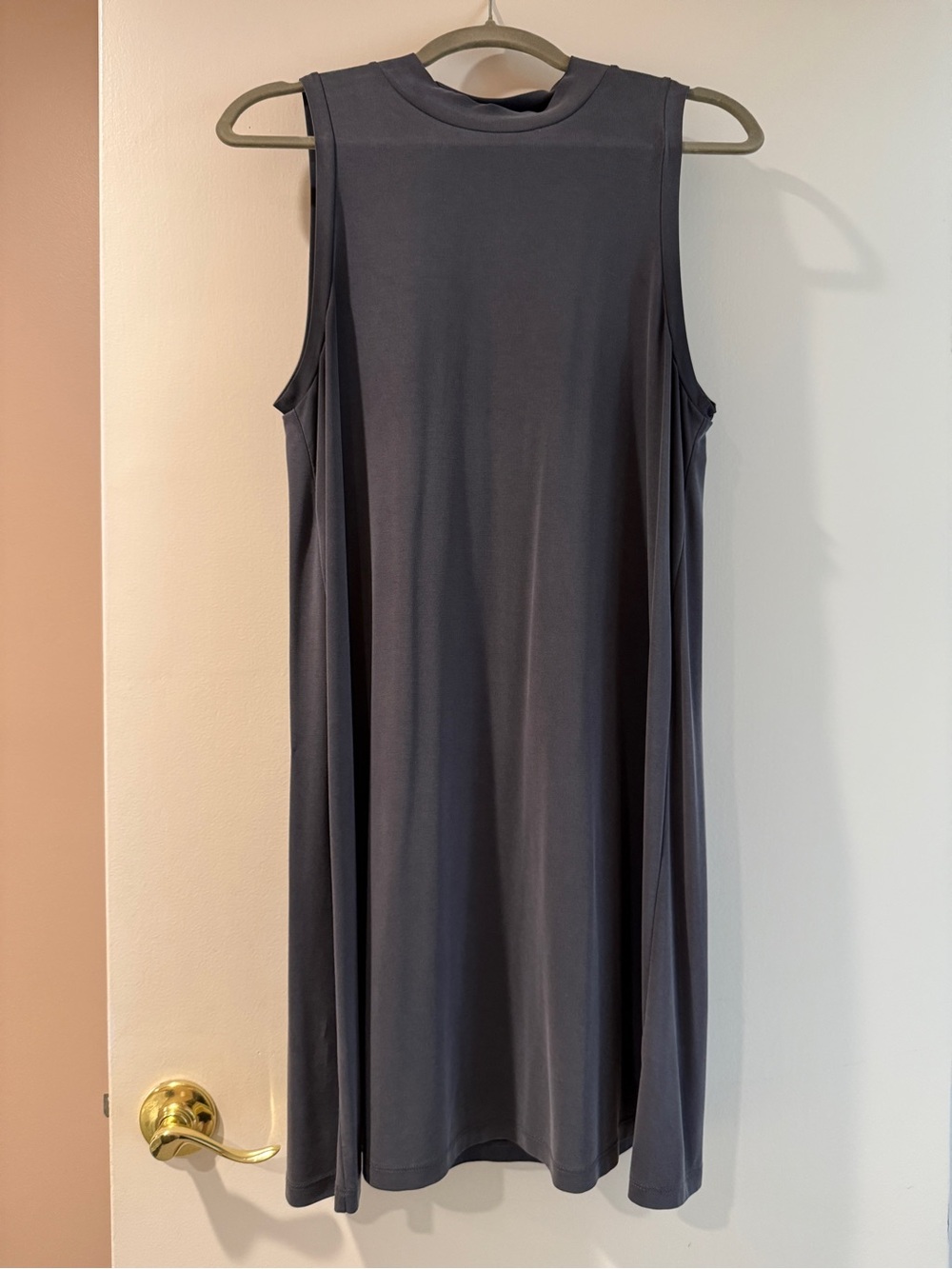 Sleeveless Swing Dress in Charcoal Gray